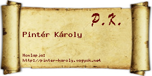 Pintér Károly névjegykártya