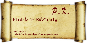 Pintér Károly névjegykártya