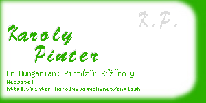 karoly pinter business card